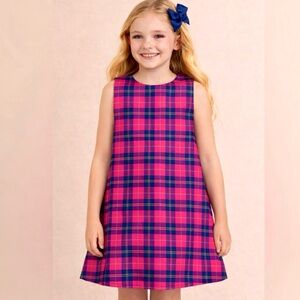 Yves Saint Laurent YSL Girls Gingham Checkered Sleeveless Vintage Shift Dress